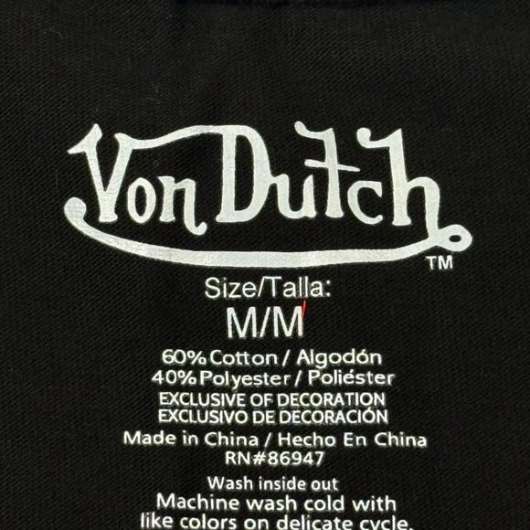 NWT Von Dutch Men's Embroidered "Keep an Eye Out" Graphic Black T-Shirt Size M - Picture 7 of 10
